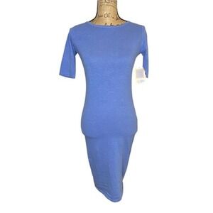 Lularoe Julia Dress XXS 2XS Womens Blue Stretch Long (1003)